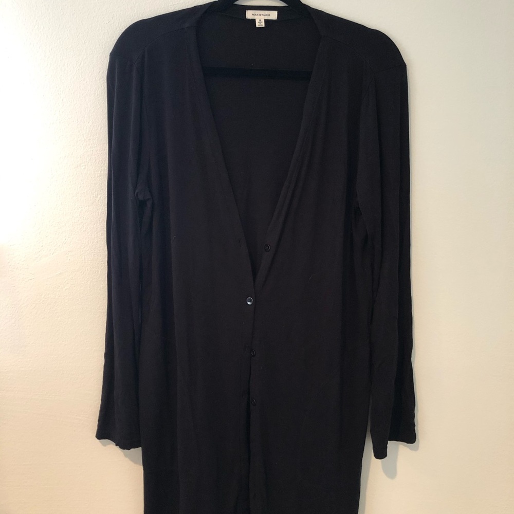 Extra Long Black Cardigan